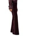 Reiss Burgundy Velvet Tuxedo-stripe Flared Trousers In Burgundy