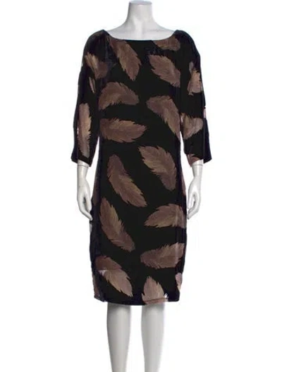 Pre-owned Reiss Velvet Knee-length Dress In Brown