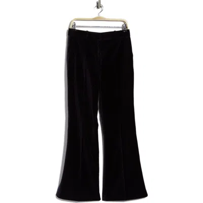 Reiss Verda Velvet Flare Trousers In Black