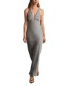 Reiss Womens Vesper V-neck Tie-back Crushed-satin Midi Dress Grey