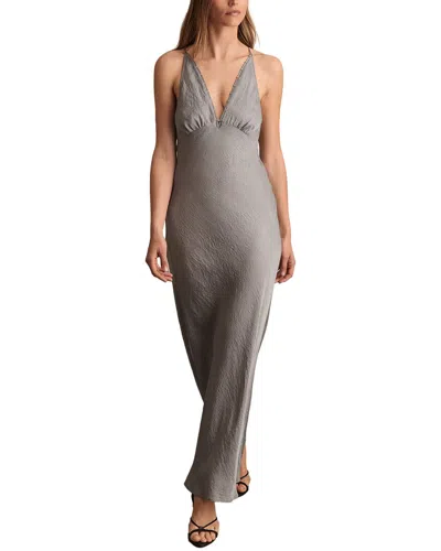 Reiss Vesper Satin Midi Dress In Gray