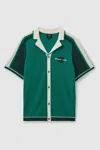 Reiss Bright Green Vevo Ché Towelling Cuban Collar Shirt