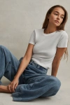 Reiss White Victoria Cotton Blend Scoop Neck T-shirt In White