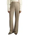 Reiss Vida Wide-leg Houndstooth Check Trousers In Brown Check