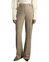 Reiss Vida Check Wool Wide Leg Trouser In Brown