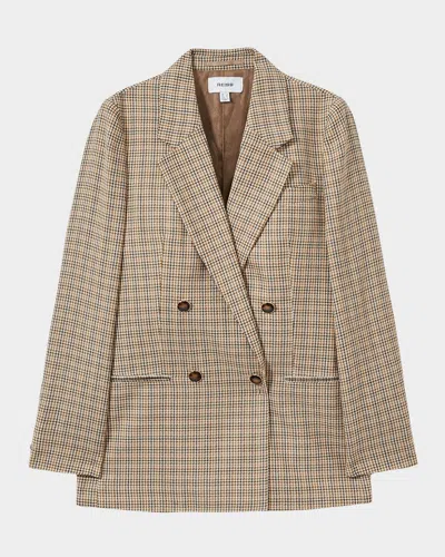 REISS VIDA DOUBLE-BREASTED HOUNDSTOOTH CHECK JACKET