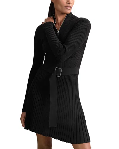 REISS VIENNA ZIP KNITTED FLIPPY DRESS