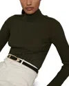 Reiss Green Rib-knit High-neck Top In Green