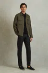 Reiss Khaki Viera Linen Overshirt In Khaki