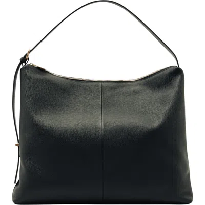 Reiss Vigo Leather Shoulder Bag In Black