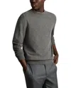 Reiss Vince Wool Argyle Regular Fit Sweater In Mid Grey Melange