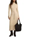 Reiss Womens Neutral Vinette Funnel-neck Slim-fit Ribbed Stretch-knit Midi Dress Xs In Neutral