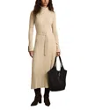 Reiss Womens Neutral Vinette Funnel-neck Slim-fit Ribbed Stretch-knit Midi Dress Xs In Neutral