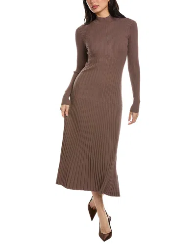 Reiss Vinette Rib Knit Midi Dress In Brown