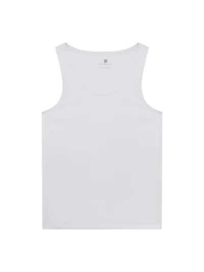 Reiss Mens White Vinnie Crewneck Stretch-cotton Vest
