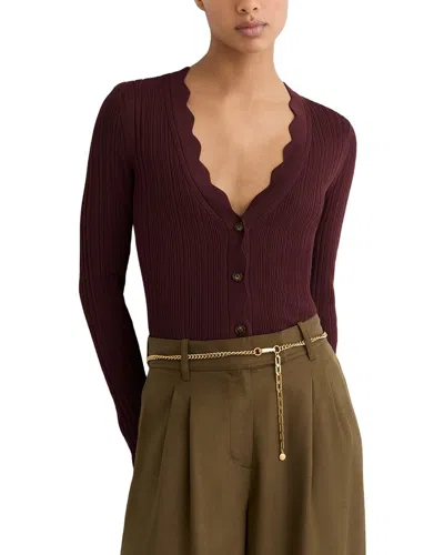 Reiss Vinny Cardigan In Burgundy