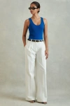 Reiss Cobalt Blue Ribbed Cotton Blend Vest