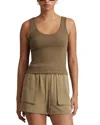 Reiss Womens Mocha Violet Scoop-neck Ribbed Stretch-cotton Vest In Brown