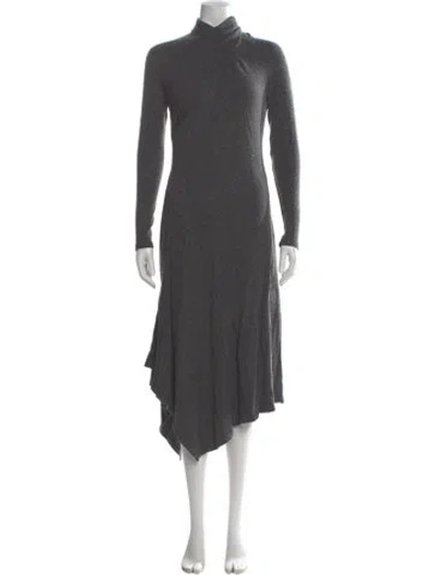 Pre-owned Reiss Virgin Wool Midi Length Dress In Gray