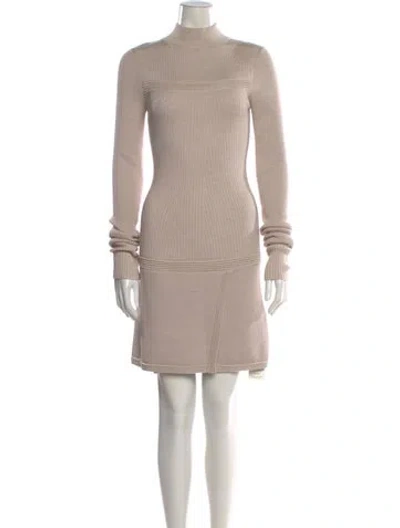 Pre-owned Reiss Virgin Wool Mini Dress In Neutral