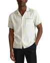 Reiss Vita Regular Fit Cuban Shirt In Ecru/soft Blue