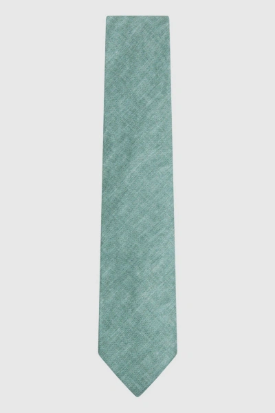 Reiss Vitali - Pistachio Melange Linen Tie,