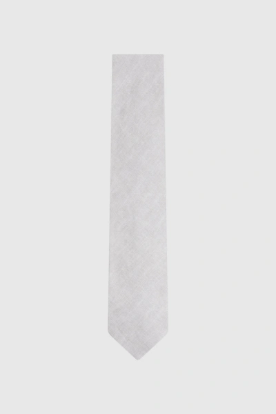Reiss Vitali - Soft Ice Linen Tie, One In Gray