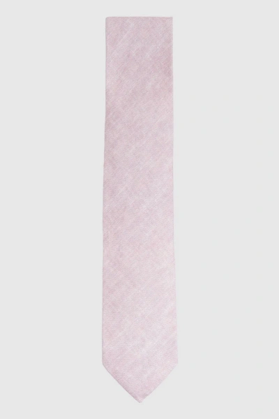 Reiss Vitali - Soft Rose Linen Tie, In Pink