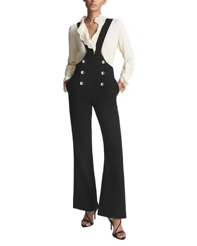 REISS VITTORIA DUNGAREE WOOL-BLEND JUMPSUIT