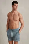 Reiss Vizzini Printed Drawstring Swim Trunks In Multi