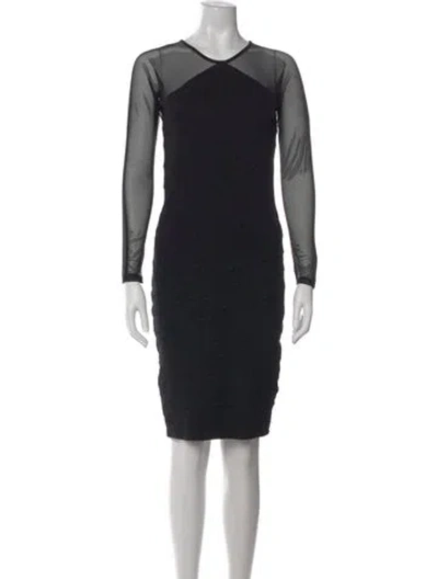 Pre-owned Reiss V-neck Knee-length Dress In Blue