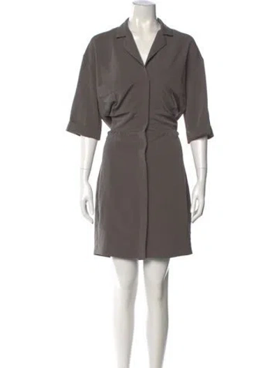 Pre-owned Reiss V-neck Knee-length Dress In Gray