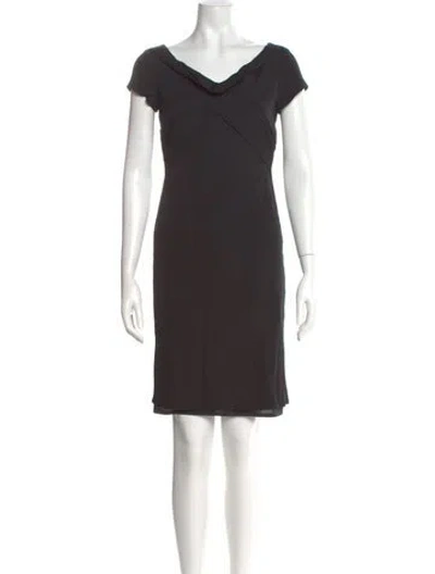 Pre-owned Reiss V-neck Knee-length Dress In Gray