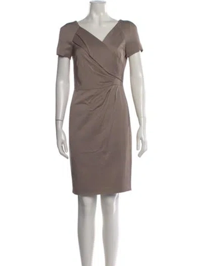Pre-owned Reiss V-neck Knee-length Dress In Gray