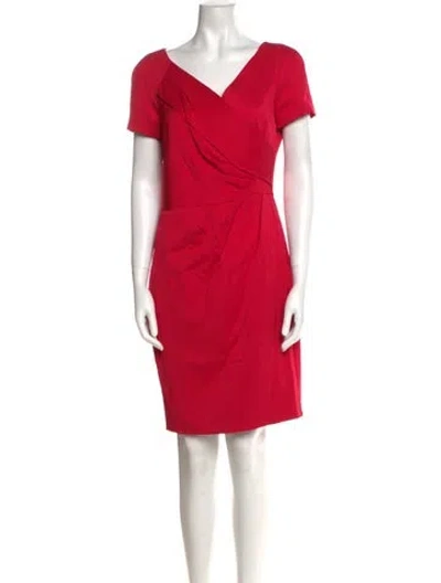 Pre-owned Reiss V-neck Knee-length Dress In Pink