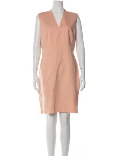Pre-owned Reiss V-neck Knee-length Dress In Pink