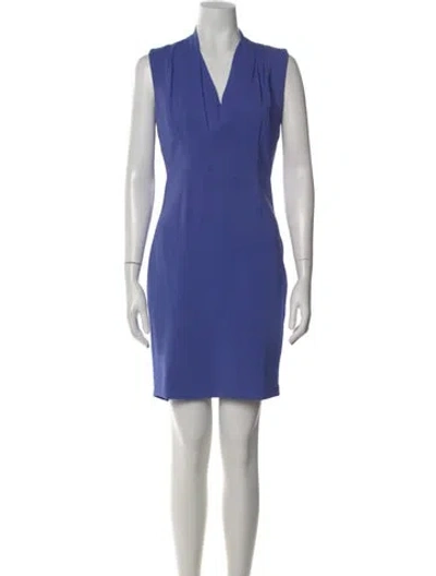 Pre-owned Reiss V-neck Knee-length Dress In Purple