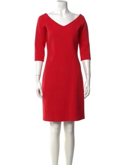 Pre-owned Reiss V-neck Knee-length Dress In Red
