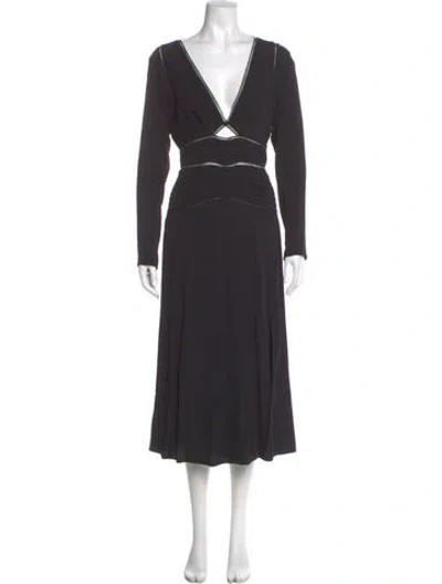 Pre-owned Reiss V-neck Long Dress In Gray