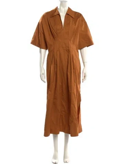 Pre-owned Reiss V-neck Long Dress In Neutral