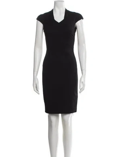 Pre-owned Reiss V-neck Mini Dress In Black