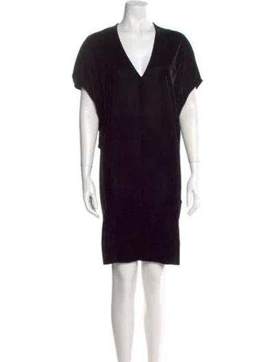 Pre-owned Reiss V-neck Mini Dress In Black
