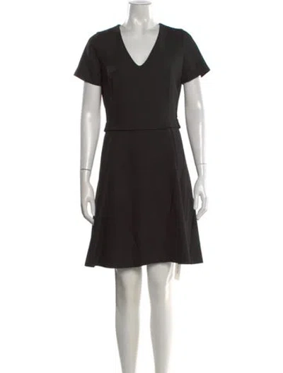 Pre-owned Reiss V-neck Mini Dress In Black