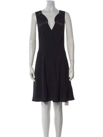 Pre-owned Reiss V-neck Mini Dress In Black