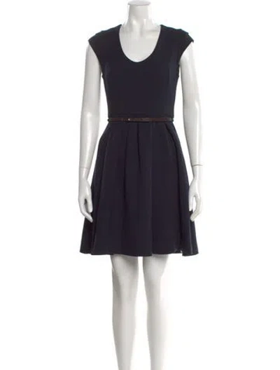 Pre-owned Reiss V-neck Mini Dress In Black