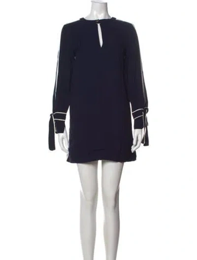 Pre-owned Reiss V-neck Mini Dress In Blue