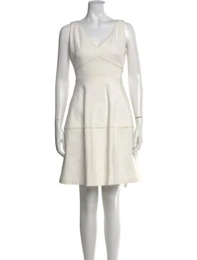 Pre-owned Reiss V-neck Mini Dress In Gray