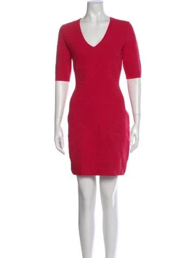 Pre-owned Reiss V-neck Mini Dress In Pink