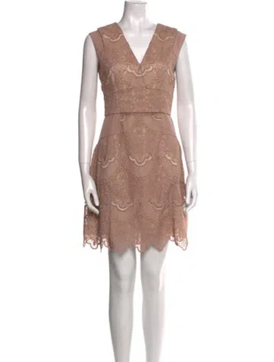 Pre-owned Reiss V-neck Mini Dress In Pink