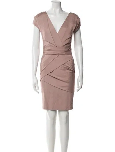 Pre-owned Reiss V-neck Mini Dress In Pink